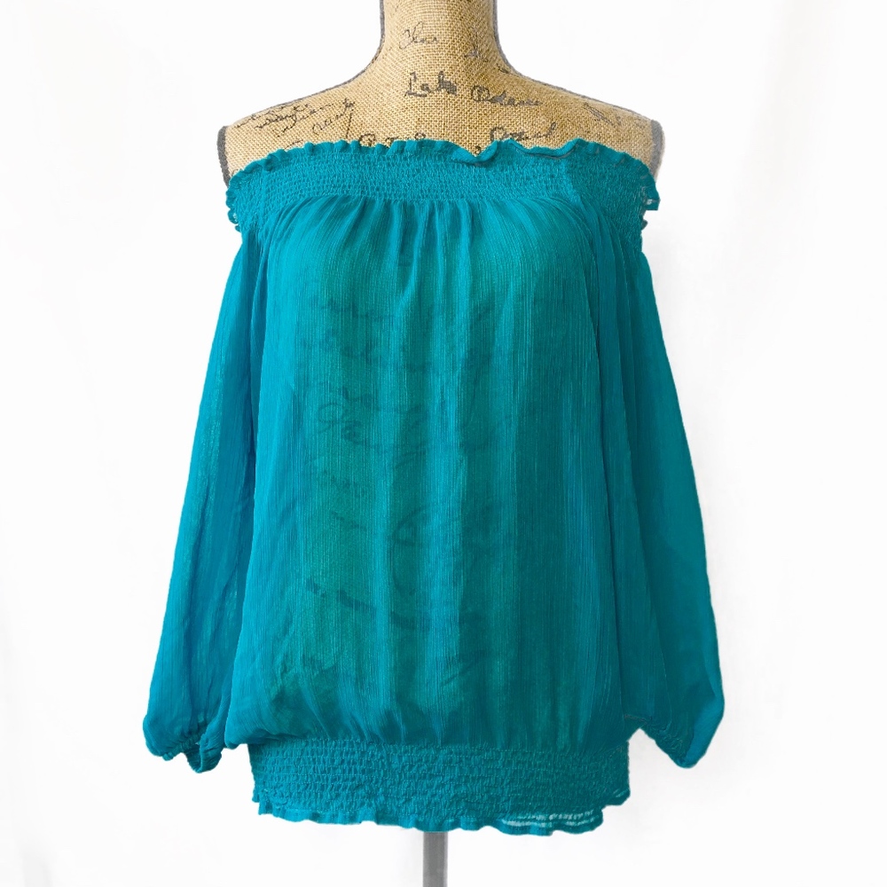 Crazy Kitty Turquoise Off Shoulder Top Siz…